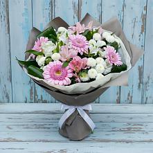 Букет цветов из:  Герберы, Альстромерии и Хризантемы #REPLACE_PRED# Первомайском Республики Адыгея