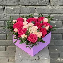 Цветочная композиция из Розы в коробке в Первомайском Республики Адыгея