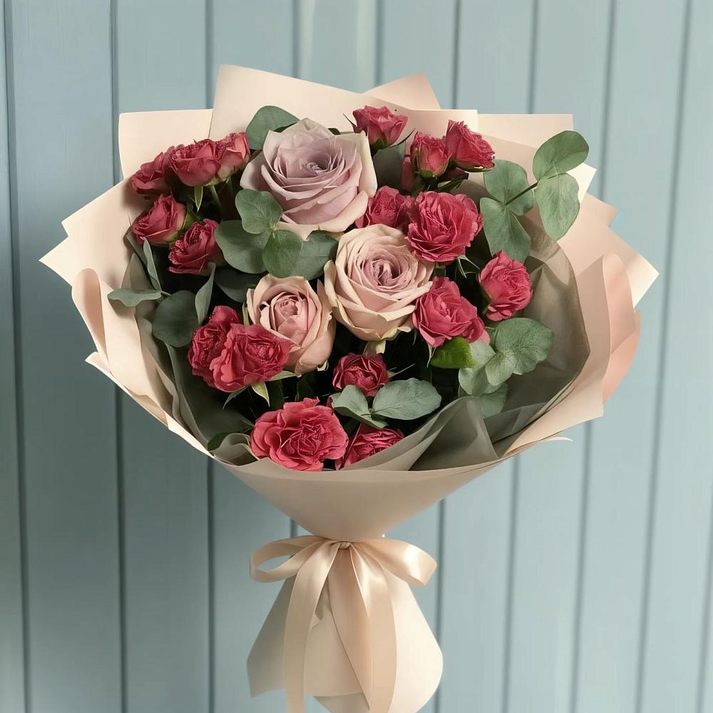 Букет цветов из: Гвоздики и Розы в Первомайском Республики Адыгея