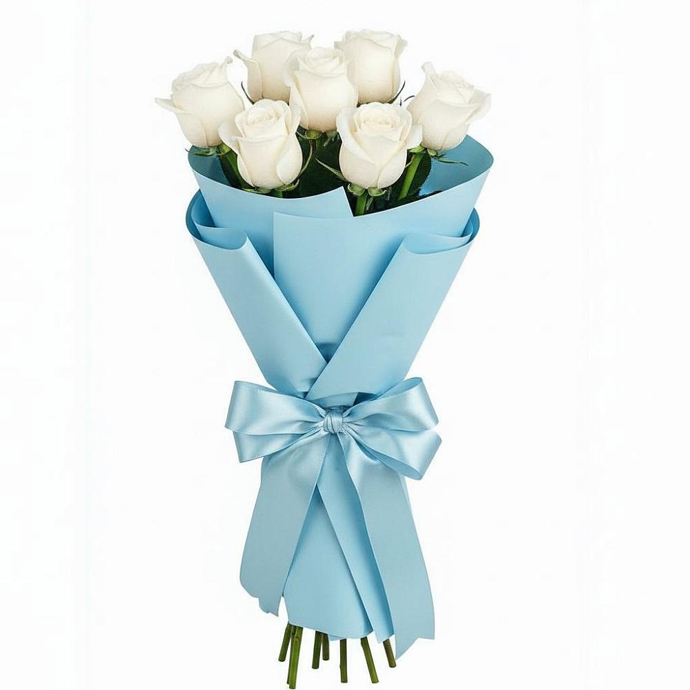 Букет 7 белых роз Проуд в Первомайском Республики Адыгея