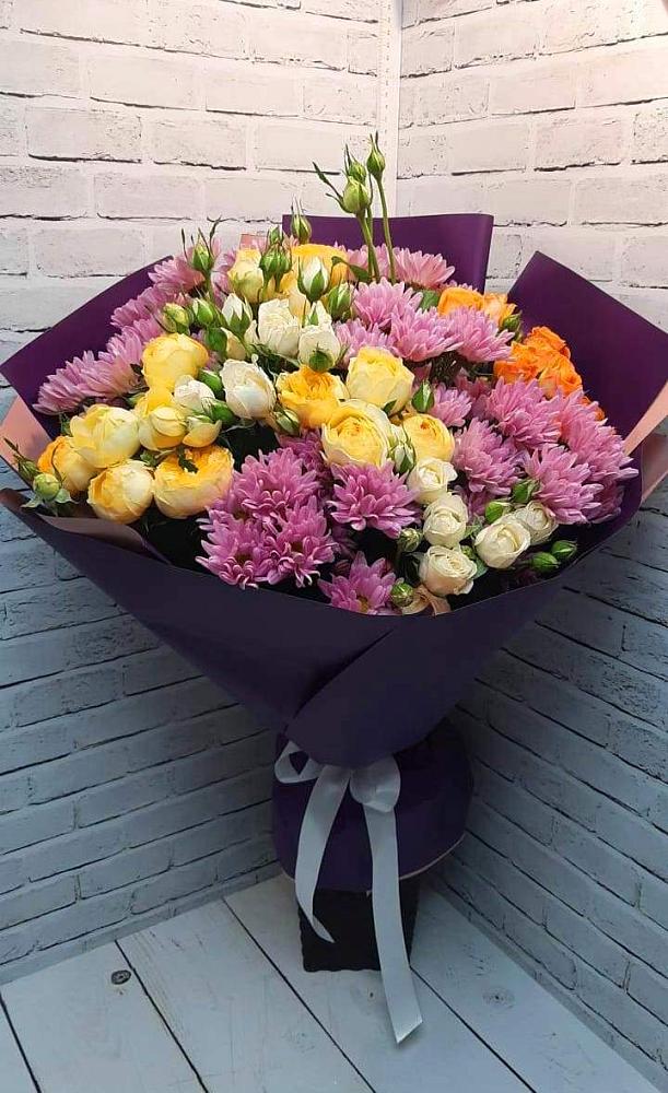 Букет цветов из: Хризантемы и Розы в Первомайском Республики Адыгея