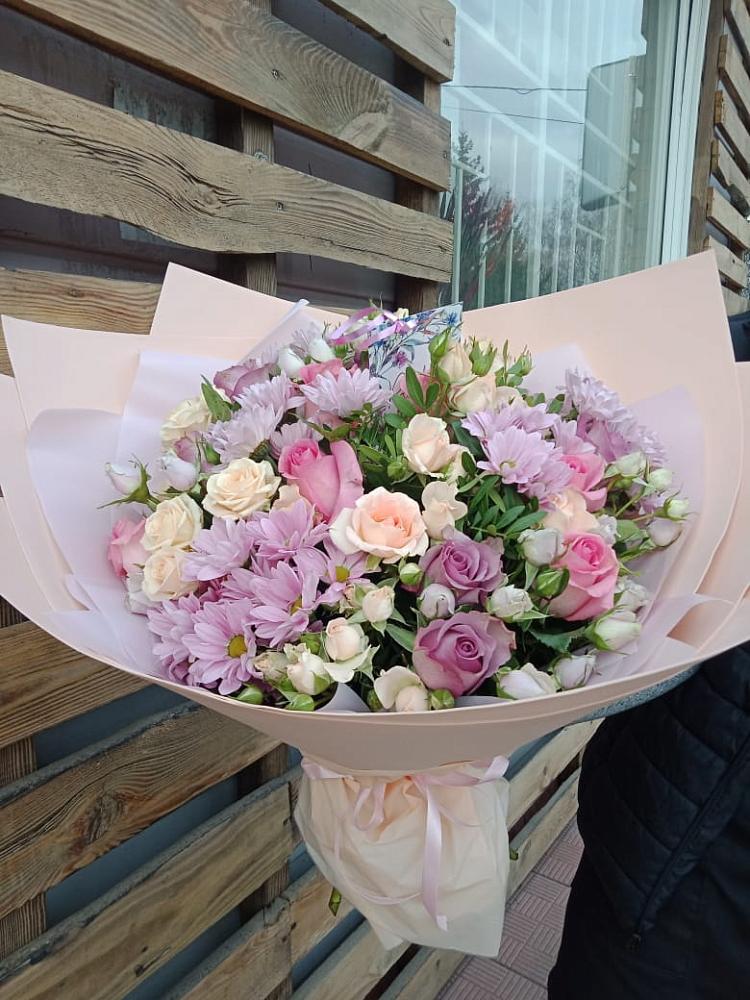 Букет цветов из: Розы и Хризантемы в Первомайском Республики Адыгея