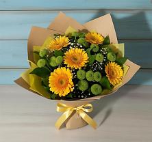 Букет цветов из:  Герберы и Хризантемы в Первомайском Республики Адыгея