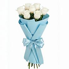 Букет 7 белых роз Проуд в Первомайском Республики Адыгея