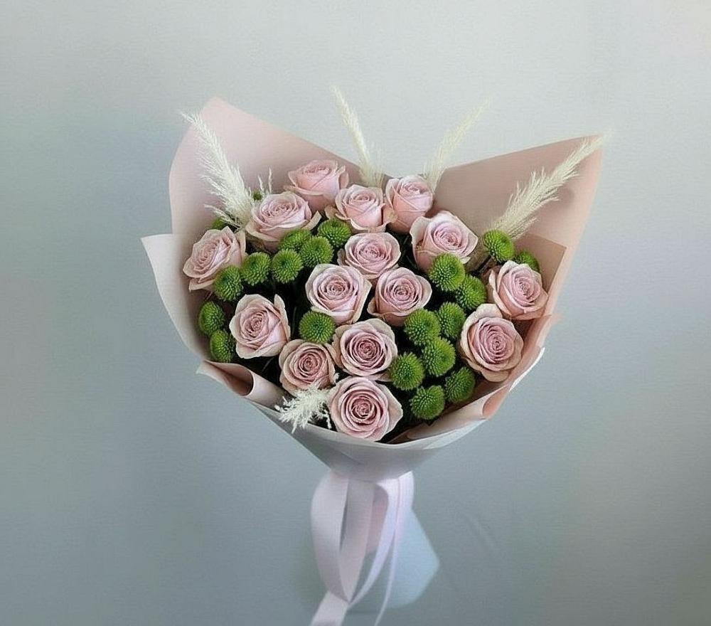 Букет цветов из: Розы и Хризантемы в Первомайском Республики Адыгея