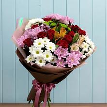 Букет цветов из:  Розы, Хризантемы и Альстромерии в Первомайском Республики Адыгея