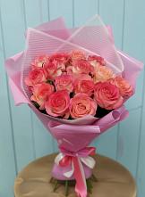 Букет 15 Розовых роз Равель #REPLACE_PRED# Первомайском Республики Адыгея
