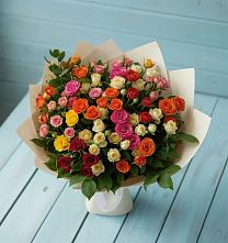 Букет Микс из разноцветных кустовых роз в Первомайском Республики Адыгея